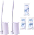 Disposable Toilet Brush Holder Set Toilet Wand (Pack of 2) Toilet Cleaner Scrubber with 24 Refills