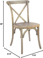 EMMA + OLIVER 2-Pack Medium Natural with White Grain X-Back Chair