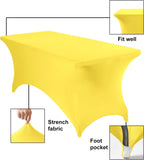 2Pack Spandex Waterproof Table Covers 6ft，Spandex 6ft Waterproof Table Cover for Party,Wedding, Banquet, and Events(Yellow)