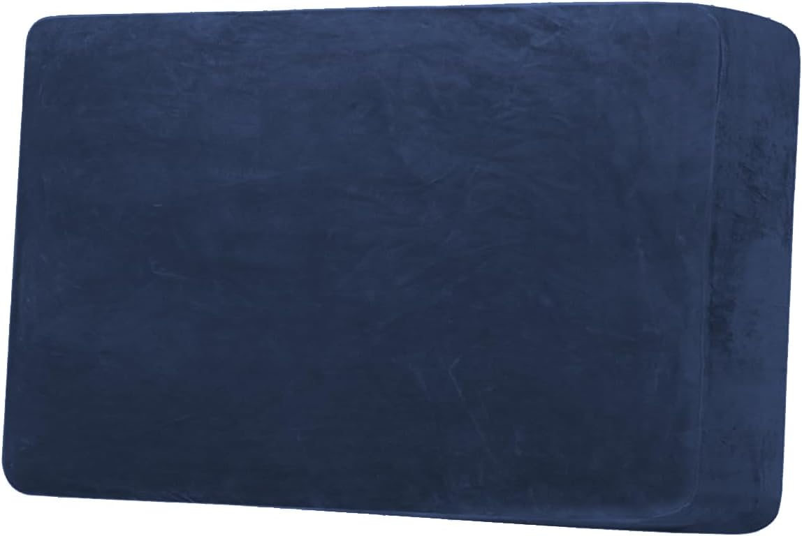 H.VERSAILTEX Velvet Stretch Individual Couch Cushion Cover Plush Slipcover for Loveseat Sofa Furniture Protector Seat Cover (1 Piece Loveseat Cushion Cover, Navy)