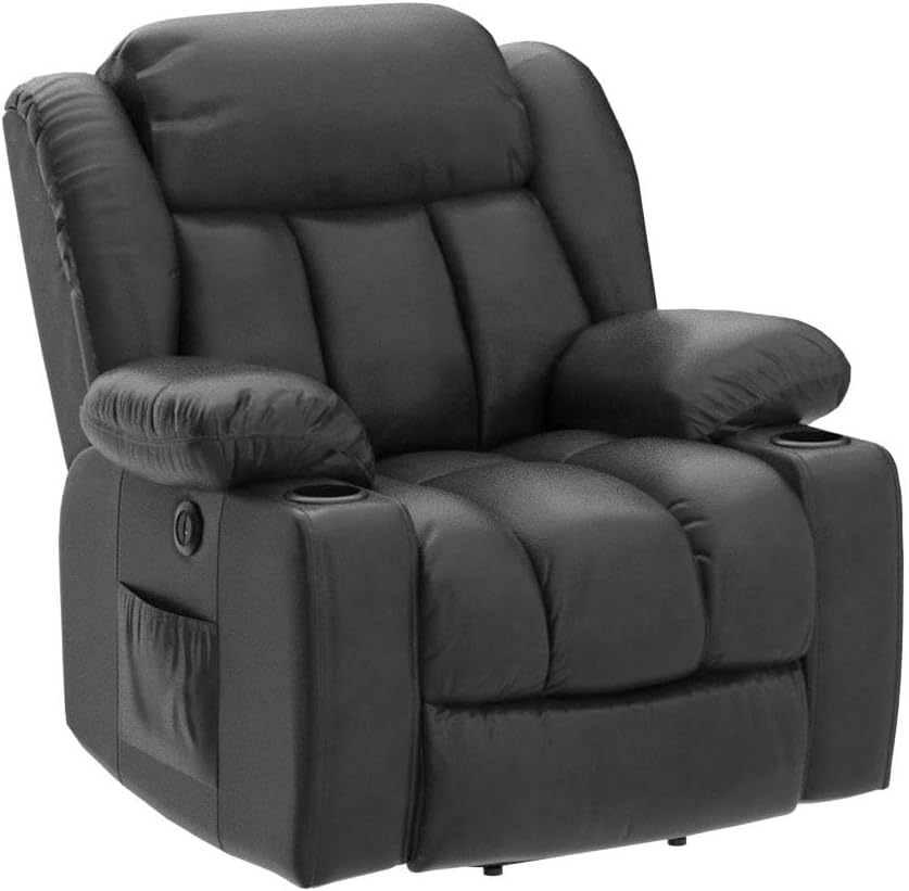 PARKOL Power Lift Recliner Chair for Elderly Breathable Leather Recliner Chair with Massage and Heat,2 Cup Holders,Electric Stand Assist,USB Ports,Gifts for Family (Beige)