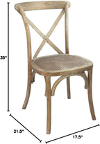 EMMA + OLIVER Natural with White Grain X-Back Chair