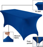 4Pack Spandex Waterproof Table Covers 6ft，Spandex 6ft Waterproof Table Cover for Party,Wedding, Banquet, and Events(Classicbule)