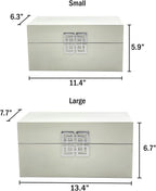 Galt International Storage Box Set Decorative Storage Box w/Hinged Lid Classic Design Wood Decor Boxes with Geometric Clasp Storage for Bedroom & Home - Set of 2 (White & Silver)