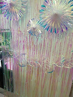 Iridescent Hanging Decorations Round Foil Decorative Folding Fans Rainbow Shine Party Ornaments for Bridal Shower Wedding Birthday Frozen Theme Party Decorations