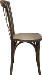 EMMA + OLIVER 2-Pack Gray Wash Dark Driftwood X-Back Chair