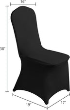 SUPERO Waterproof Spandex Chair Cover 25PCS, Stretch Dining Chair Covers, Polyester Outdoor Chair Covers, Protector Stretch Chair Cover for Party Universal, Banquet, Wedding Event, Hotel(Black)