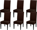 JQinHome 6 Pcs Dining Chair Slipcover,High Stretch Removable Washable Chair Seat Protector Cover for Home Party Hotel Wedding Ceremony (Pack of 6, Coffee)