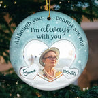 Pawfect House I'm Always with You, Personalized Christmas Memorial Sympathy Gifts for Loss of Dad, Mom, Photo Ceramic Ornaments, Christmas Memorial Ornaments for Loss of Loved One, Bereavement Gifts