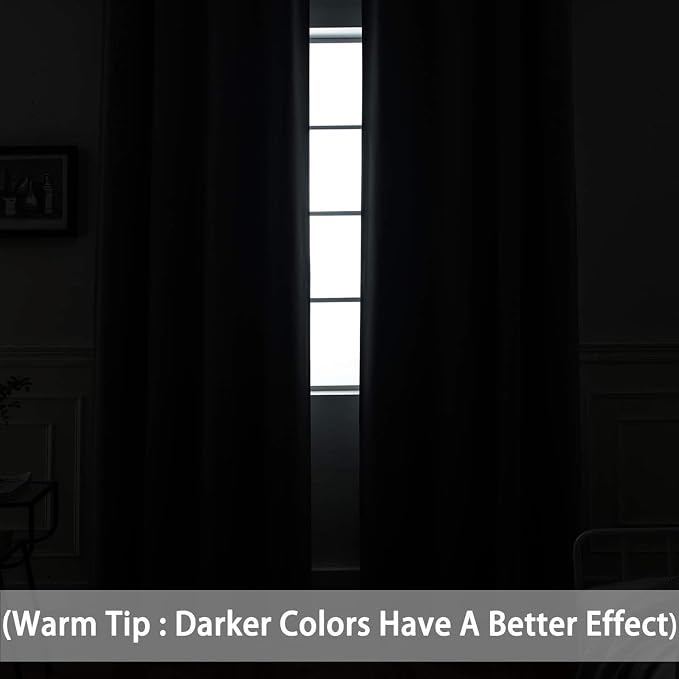 Yakamok Charcoal Grey Room Darkening Curtains 84 inch Sliding Door Drapes | 1 - Image 3
