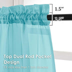 Aqua Sheer Curtains 90 Inches Long 2 Panels - Image 3