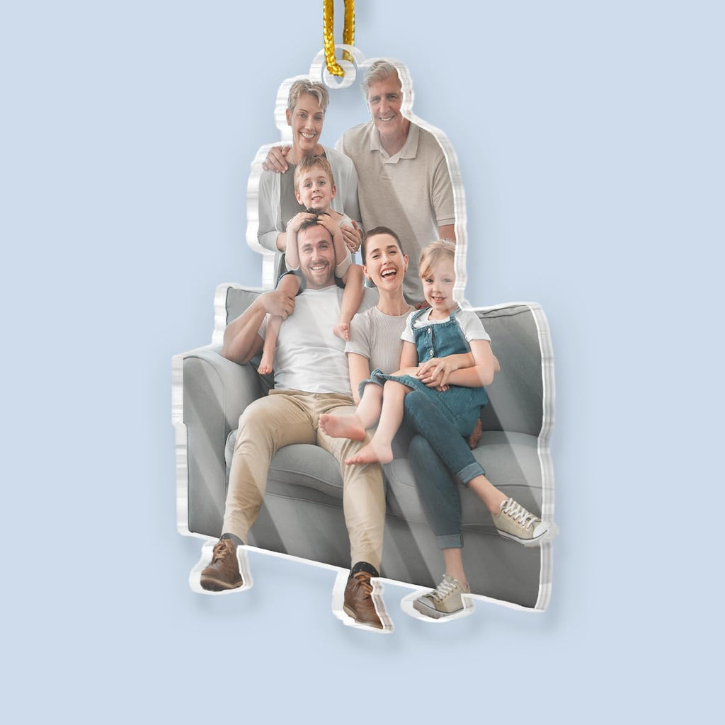 Pawfect House Personalized Christmas Ornament with Picture, Custom Christmas Ornament Gifts for Family, Personalized Photo Gifts for Mom Dad Kid, Funny Ornaments with Family Photo, Xmas Decorations
