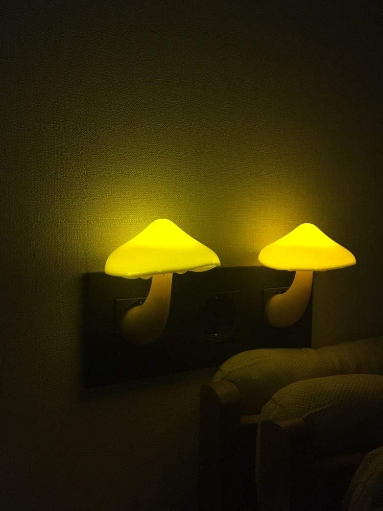 AUSAYE 2Pack Mushroom Night Light Plug in Lamp,Led Lights for Adults Kids Baby Children NightLight Wall Decor Lamp Bedroom Bathroom,Toilet,Stairs,Kitchen,Hallway