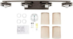 Kichler Hendrik 33.75" 4 Light Vanity with Light Umber Etched Glass Olde Bronze®