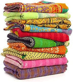 Wholesale Mix lot Tribal Kantha Quilts Reversible Vintage Cotton Bedspread Sari Throw Old Assorted Patches Bed Cover Rally (5)