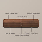 POVISON Fully-Assembled Mid Century Modern TV Stand, 94.49" Wood Media Console with Adjustable LED Light, Entertainment Center with Storage for Living Room