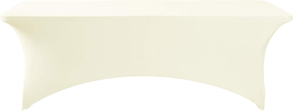 Spandex Table Cover for 8FT or 4ft or 6ft Table Universal Fitted Stretch Tablecloth for Party, Banquet, Wedding and Events-Ivory