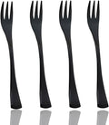 JASHII 18/10 Stainless Steel 4 Piece Mirror Polished Black Cake Fork Pie Fork Black Server Utensil Set 15.1CM