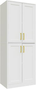 Storage Cabinet, Kitchen Pantry with Doors & Shelf, Tall Storage Cabinet for Bathroom, Living Room, Entryway,White