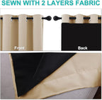 NICETOWN Bedroom Full Blackout Curtain Panels, 37 by 60-inch, Biscotti Beige - Image 5