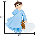 Personalized 2nd Christmas Boy Tree Ornament 2024 - Baby Child Hold Heart Second - Free Customization
