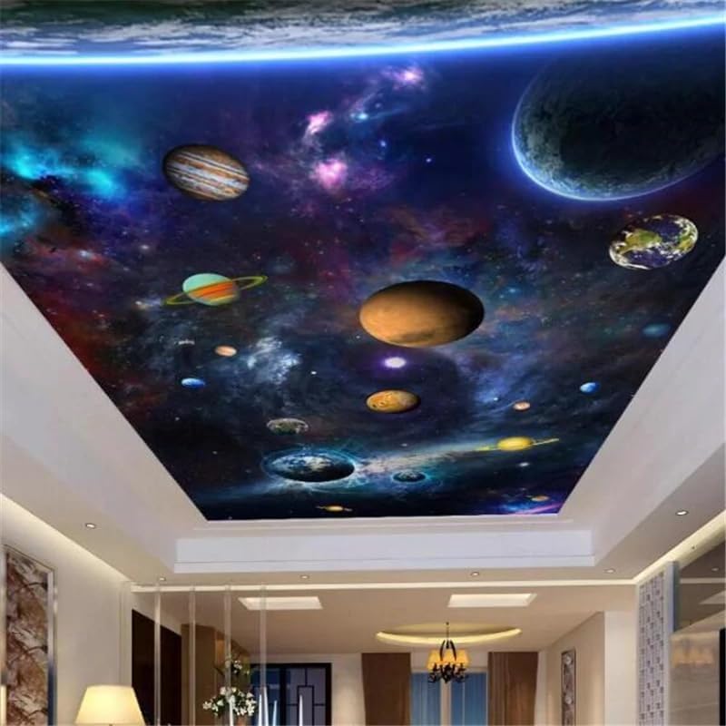 Custom Wallpaper Universe Wallpaper Space Planet 3D Mural Living Room Bedroom Ceiling Mural Galaxy Wallpaper