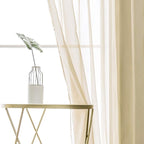 MIULEE 2 Panels Sheer Curtains for Living Room 54 X 84 Inches Beige | Window - Image 5