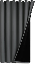 Yakamok Dark Grey Blackout Patio Door Curtain Panels W100 x L108, 1 Panel | by Yakamok