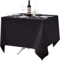 Surmente Square Tablecloth for Square or Round Tables 100% Polyester 85x85 Inch Table Cloth for Weddings, Banquets, or Restaurants (Black)