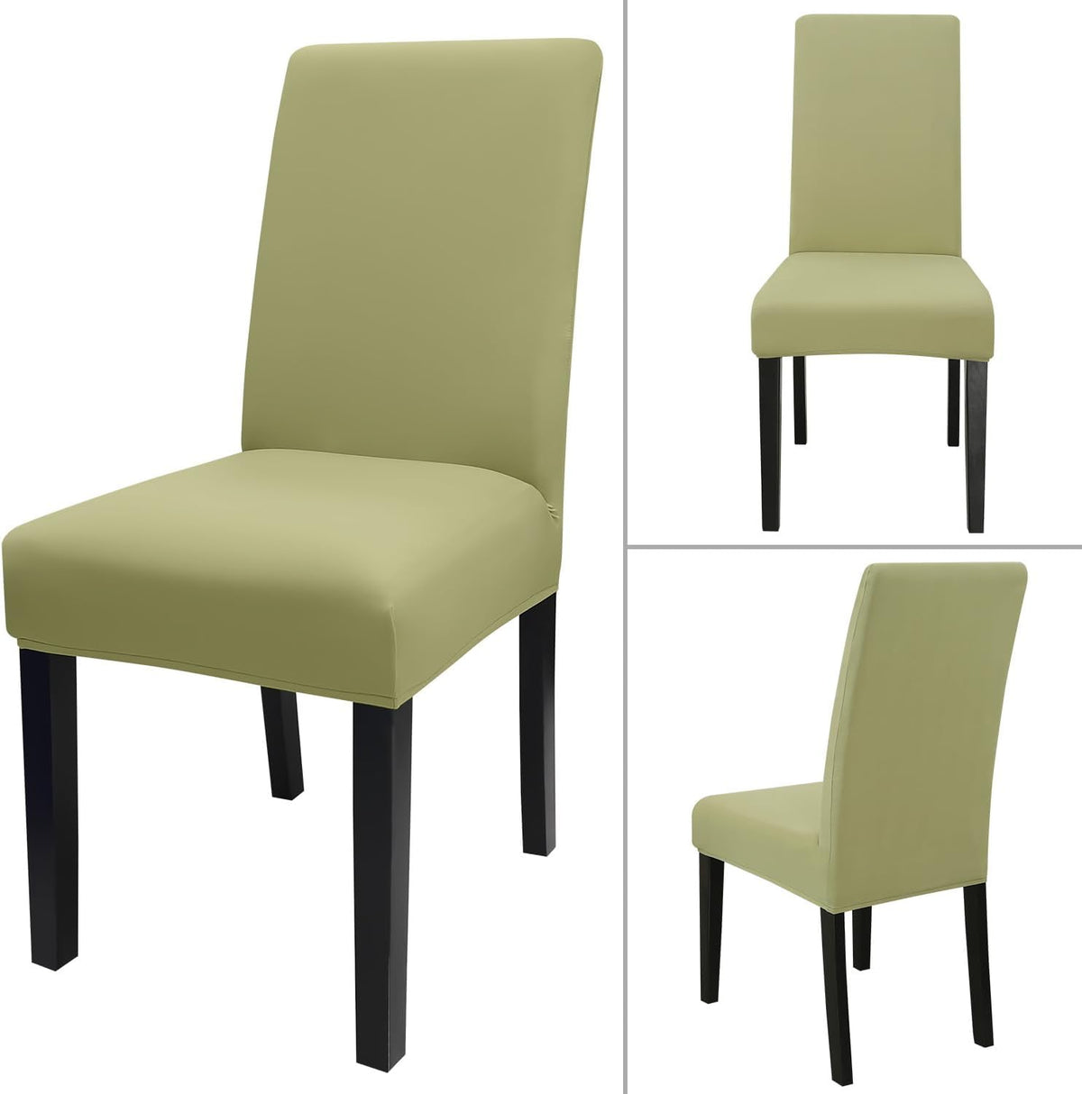 JQinHome Sage Green Chair Covers for Dining Room Set of 2, High Stretch Removable Washable Parsons Chair Slipcover for Home Party Hotel Wedding Ceremony (2PCS,Sage Green)