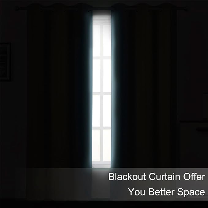 Stone Blue Thermal Blackout Curtains/42 x 95 Inch/Set of 2 Panels Room - Image 3