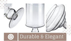 Diamond Star Clear Glass Apothecary Jar Decorative Candy Buffet Jars Elegant Glass Storage Containers (Height: 15" Body: 6.5")
