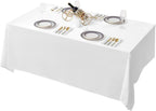 Surmente White Rectangle Tablecloth 90 x 132-inch Rectangular Polyester Table Cloth for Weddings, Banquets, or Restaurants