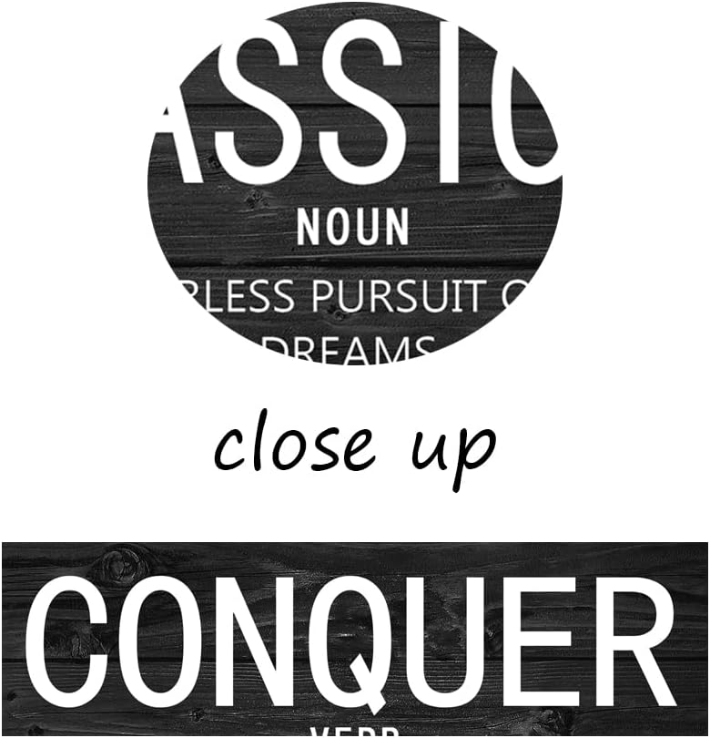Inspirational Poster Passion Mindset Conquer Motivational Canvas Wall Art Paintings Inspiration Artwork Living Room Office Prints Wall Decor Decoration Wooden Framed Ready to Hang [24''Wx 36''H]