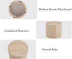 EALSON Nesting Coffee Table Set of 2 Modern Round Wood Coffee Table Circle Fluted End Tables Accent Tables for Small Space/Living Room/Bedroom, Travertine