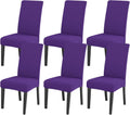 JQinHome Dining Chair Slipcover, High Stretch Removable Washable Chair Seat Protector Cover Set of 6,Chair Covers for Dining Room, Kitchen,Home Party,Wedding Ceremony(Purple, 6PC)