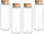 JIUYUE 4 pcs 150 ml Small Glass Cork Bottles,Storage Bottles for Liquids(5.07 oz-1.85x4.72 inch)