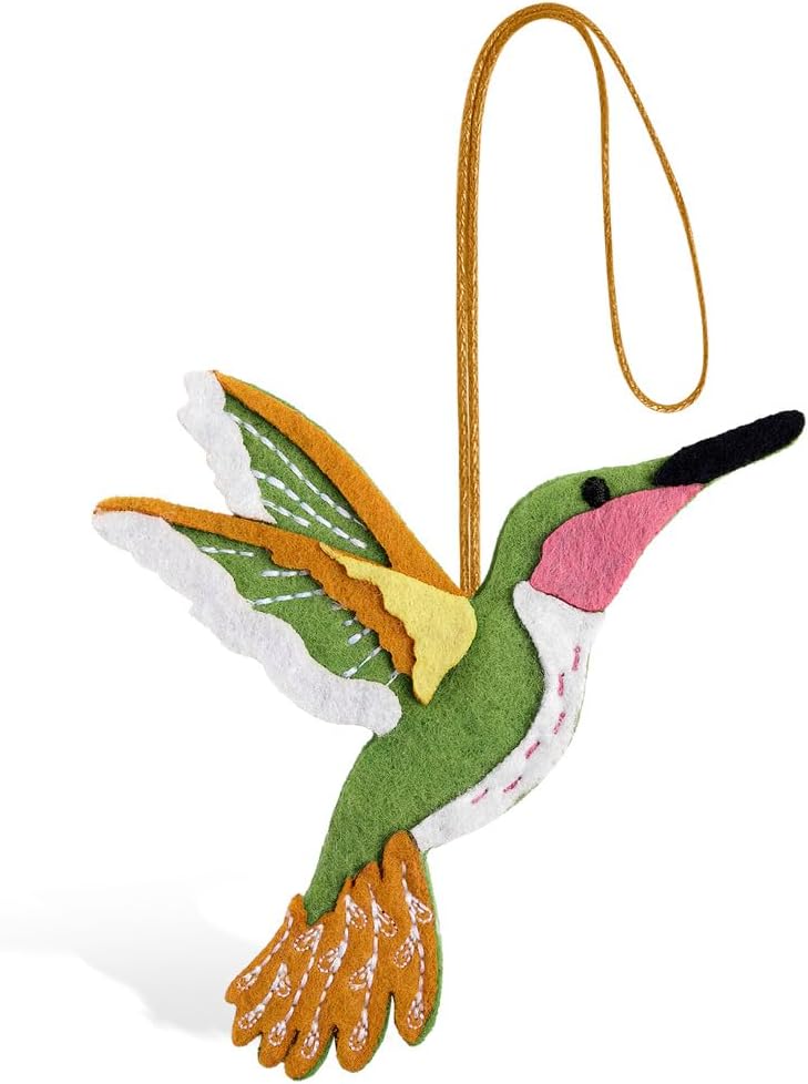 Lovepop Handmade Serene Hummingbird HeartFelt Charm Card | Soft Felt Bird Keychain for Wallet, Handbag, Car Key, Home Decor | Ornaments, Bag Charms, Key Ring, Purse Accessories, Gift Toppers