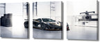 Canvas Prints Black Sports Car Wall Art Modern Home Decor Speed Racing Car Poster Living Room Bedroom Decoration 3 Pieces Black and White Supercar Artwork Painting Framed Ready to Hang, 36"Wx16"H