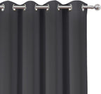 Blackout Curtains 66 x 72 Inch Long Dark Grey Curtains Set of 2 Panels Room - Image 6
