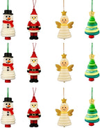 DIY Christmas Button Ornament Making Set - Snowman/Santa/Angel, Fun Holiday Craft Kit for All Ages, Ideal Xmas Tree Hanging Decor & Festive Gifts (E 12)