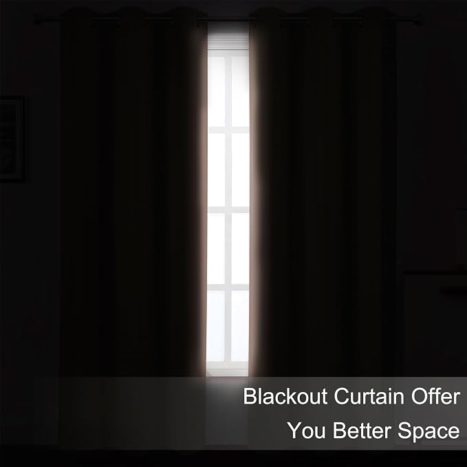 Blush Thermal Blackout Curtains/52 x 72 Inch/Set of 2 Panels Room Darkening - Image 3