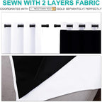 NICETOWN White 100% Blackout Lined Curtains, 2 Thick Layers Completely Blackout - Image 6