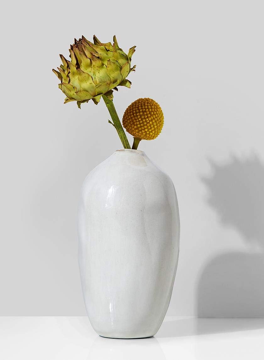 Serene Spaces Living Free-Form Glazed Ceramic Bud Vase, Set of 4- Centerpiece for Vintage Weddings, Events, Measures 5.5" Tall and 2.75" Diameter