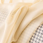 MIULEE 2 Panels Half Window Sheer Curtains 29 by 24 Inch Cream Beige | Rod - Image 3