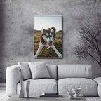 NWT Custom Framed Canvas Prints with Your Photo for Pets, Personalized Canvas Wall Art for Living Room, Bedroom - 24x36 inches