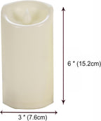 CANDLE CHOICE Waterproof Outdoor Battery Operated Flameless Candles with Timer Flickering Plastic Resin Electric LED Pillar Lights for Lantern Patio Garden Wedding Party Decorations 3x6 Inches 2 Pack