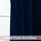 Yakamok Room Darkening Curtains 52x63 inch Length Dark Blue-Living Room | 2 - Image 5