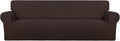 PureFit Stretch Couch Covers for Sofa 4 Seater Slipcovers Chocolate | 1-Piece by PureFit