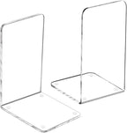 Lulonpon 2 Pieces Book Ends, Bookend, Books Ends for Shelves, Books Ends for Heavy Books, Clear Bookends, Acrylic Bookends for School, Library,Desktop Organizer and Book Shelves